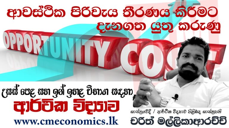 ආවස්ථික පිරිවැය සම්බන්ධ වැදගත් කරුණු